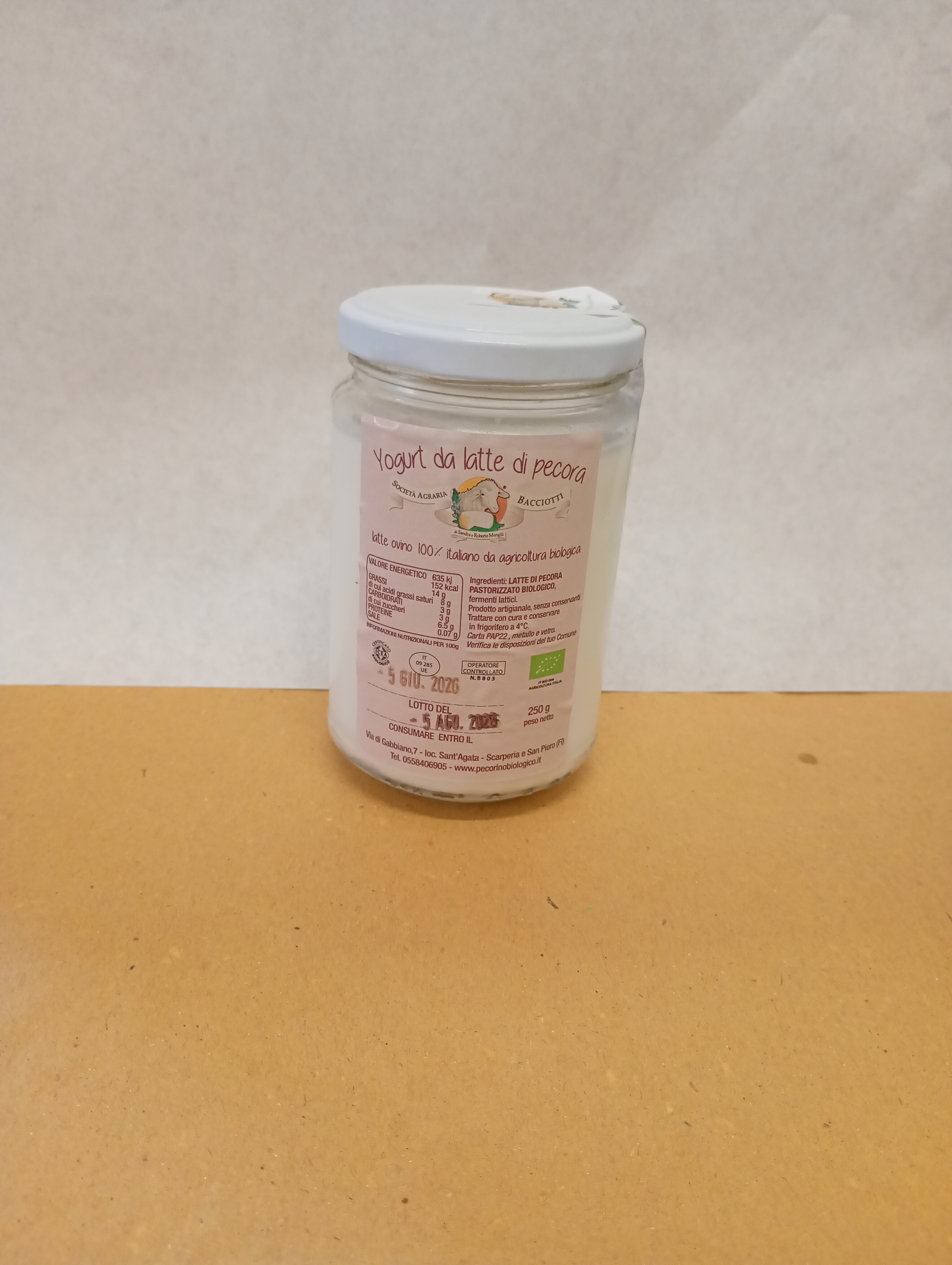 YUOGURT DI PECORA BIOLOGICO 250gr